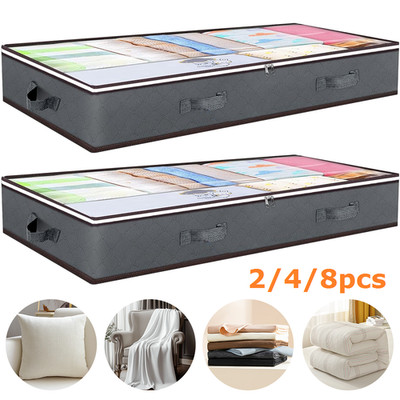 2/4/8er Pack Unterbettkommode Schwarz 100x50x15cm Unterbett Aufbewahrung Kommode