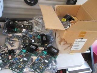 HUGE BOX FULL OF VINTAGE COMPUTER BOARDS MIXED PARTS MORE ESTATE FIND