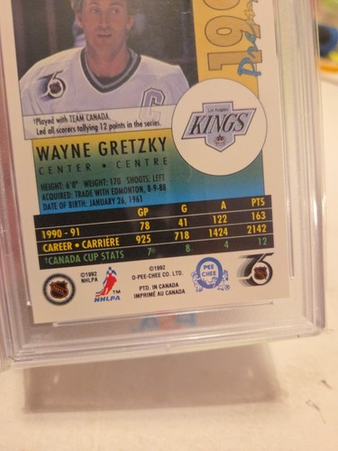 1992 O-PEE-CHEE PREMIER #3 NMMT WAYNE GRETZKY NHL HOCKEY CARD HOF L.A. KINGS !!! - Picture 6 of 6