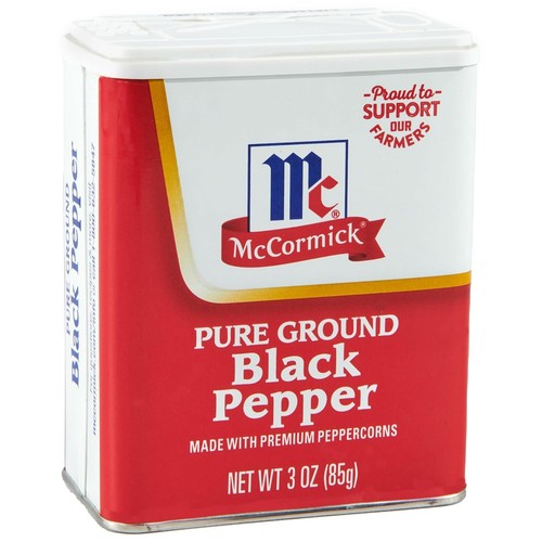 McCormick Pure Ground Black Pepper, 3 oz (Pack of 12) 3 Ounce