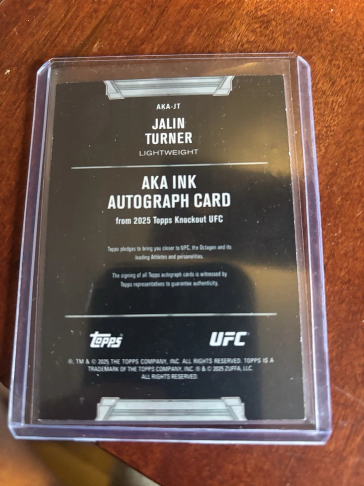 2025 TOPPS UFC KNOCKOUT Jalin Turner AKA INK AUTO # 21/25 - Image 2 of 2
