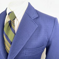 Vtg 60s 70s Leisure Suit Jacket Blazer Sport Coat Jason Clarke Disco Navy Men 42