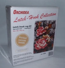 NOS Sealed ORCHIDEA Latch Hook Kit #4026 ROSES Crafting Collection Floral 20x30