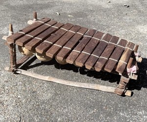 Vintage West African Balafon 12-Key Wooden Gourd Xylophone Percussion Instrument