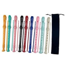 9 Pack ABS German Style 8 Hole Descant Soprano Recorders with Cleaning Rod,