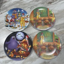 Vintage McDonald’s Plates Lot Of 4 Christmas Halloween 1989 2000