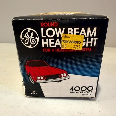 GE Round Low Beam Headlights for 4 Headlight System 4000 12 Volt 3 Prong Plus 25