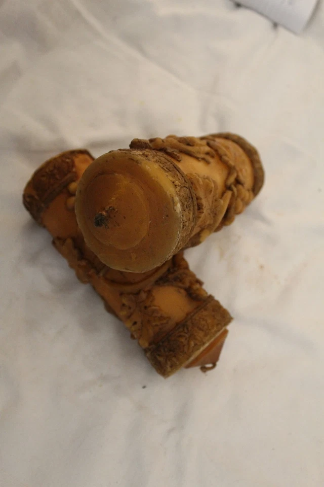 paire de bougies ancienne ange et vigne raisin vintage - Photo 3/4