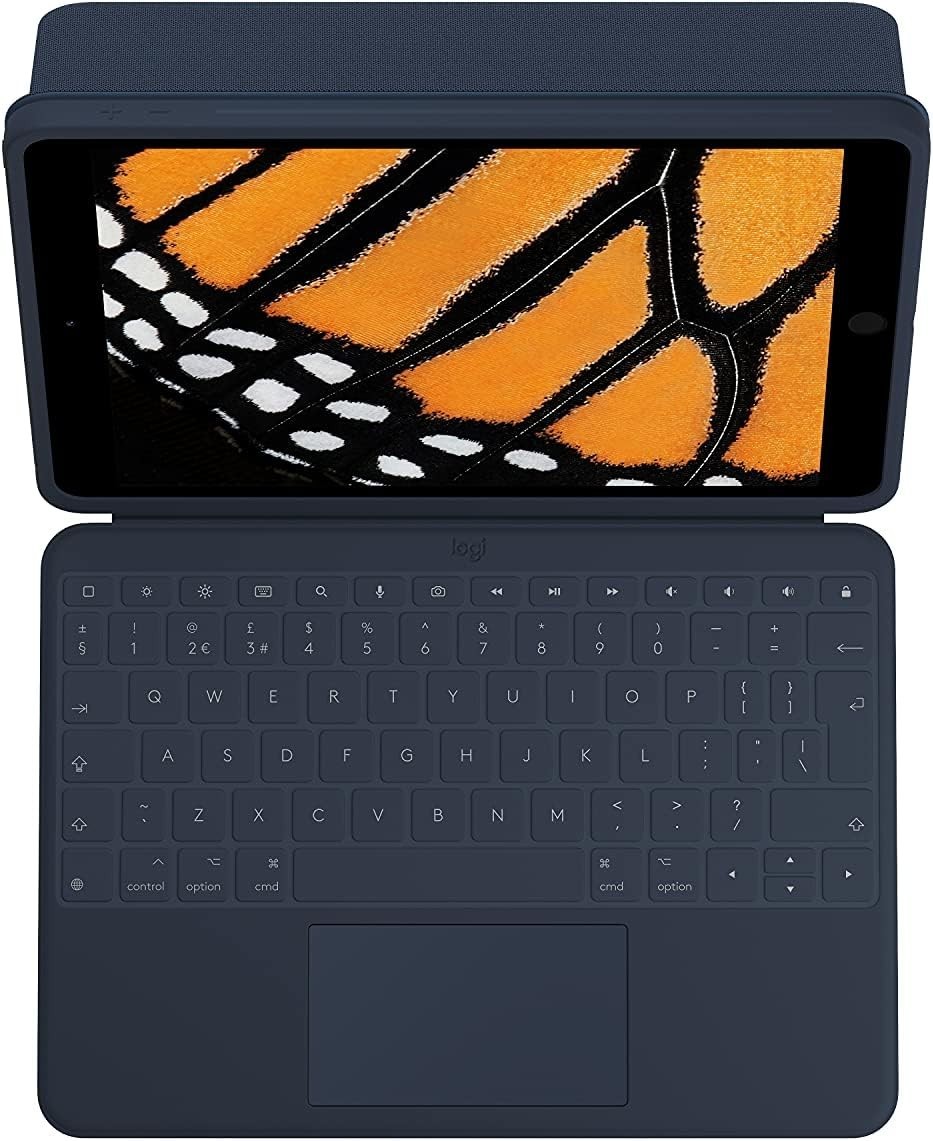 Clavier Logitech Rugged Combo 3 iPad pour Étudiants et Télétravail Trackpad Intégré QWERTY