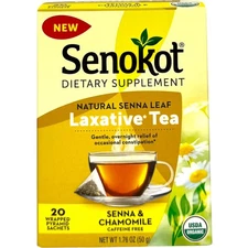 Senokot Natural Laxative Tea Organic Senna Chamomile 20 Ct Sachets (EXP 04/2026)