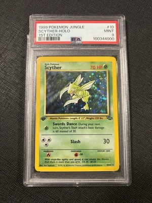 first edition scyther pokemon card Pokemon TCG Graded Card: 2000 Scyther TV #123 English PSA 10  Vancity CJ Trading  Cards