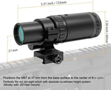 Feyachi Red Dot Magnifier 1.5X - 5X Magnification with Focus Adjustment- Black
