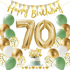 Geburtstag Deko Set,38 Stück Erwachsener Geburtstag Deko,70 Jahre Folienballon,G