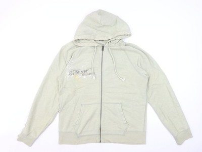GAP Herren Hoodie Beige Full Zip L Grafikdruck Baumwollmischung