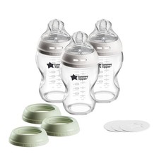 Tommee Tippee Natural Start 9 oz Glass Baby Bottles, Self Sterilizing, BPA