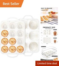 Durable Silicone Muffin Pan Set with Metal Frame: 12 6 Cup for Creative Baking