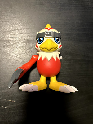 2000 Bandai Digimon Action Feature Talking Hawkmon Figure- Missing Tail, Arm