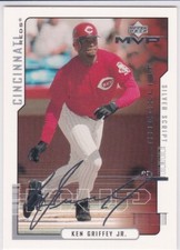 KEN GRIFFEY JR. AUTO Silver Signature Upper Deck MVP SIGS Baseball Card M's Reds