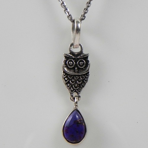 925 Sterling Argento Massiccio Charoite Gemma Fatto a Mano Ciondolo Donna Regalo - Foto 7 di 7