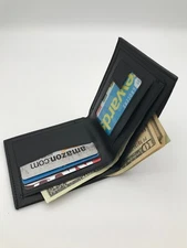Mens PU Leather Bifold Wallet ID Card Holder Billfold SD Slot Black Buy 2 & Save
