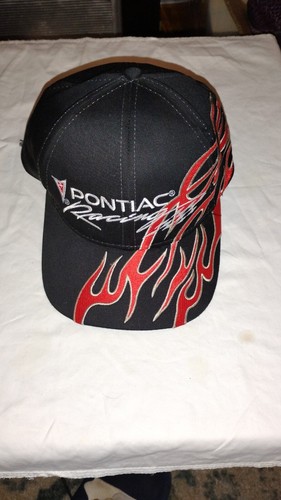 Pontiac Racing Ball Cap mit Flammen Snap Back Top Zustand Schwarz Helle Farben