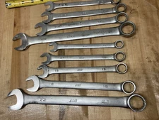 Vintage Ace Hardware Satin Finish Combination Wrench Lot of 9(up to 22mm)