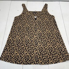Shein Curve Brown Ribbed Leopard Printed Button Detail Dress Women’s Size 3Xl