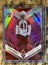 2022 Panini Phoenix Football Myjai Sanders Pink /199 #187 RC Arizona Cardinals