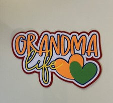Grandma Life Handmade Scrapbook Title Die Cut Paper Pierced