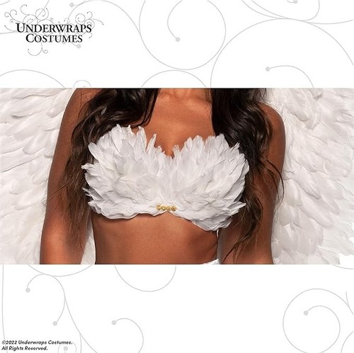 UNDERWRAPS Feather Mini Skirt White Adult Costume Small-Medium - Picture 2 of 5