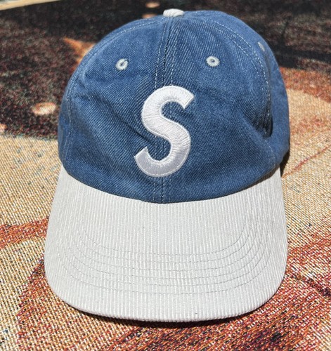 Supreme 2 Tone S Logo 6 Panel Hat Washed Denim Brand New
