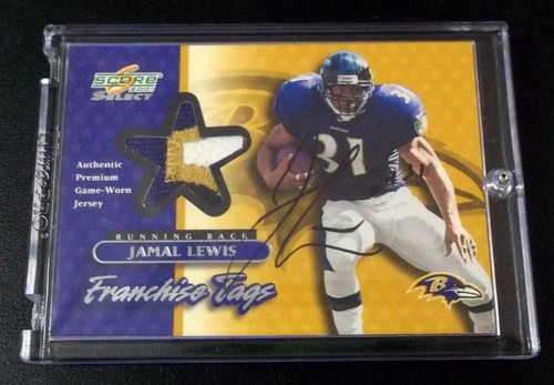 #/50 Game Worn Jersey Patch Jamal Lewis Auto 2001 Score Select Signed Autograph - Picture 4 of 5