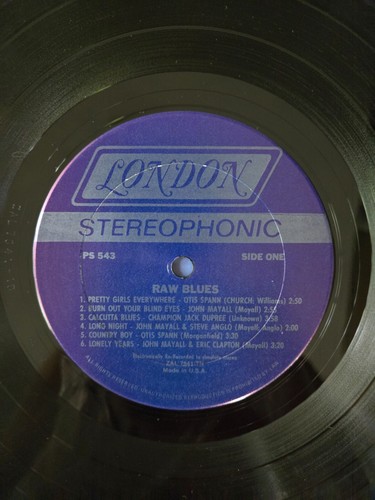 Clapton Mayall RAW BLUES PS-543 LP 1st Press & Owner; PLAYED 1x TRANSFER TO TAPE - Picture 6 of 7