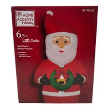 Home Accents Holiday Led White Santa 6.5 Feet Tall Inflatable Led Technology