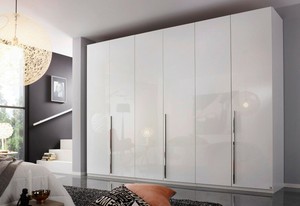 Kleiderschrank Drehturenschrank Inkl Zubehor 300cm Breit Weiss Hochglanz Neu Ebay