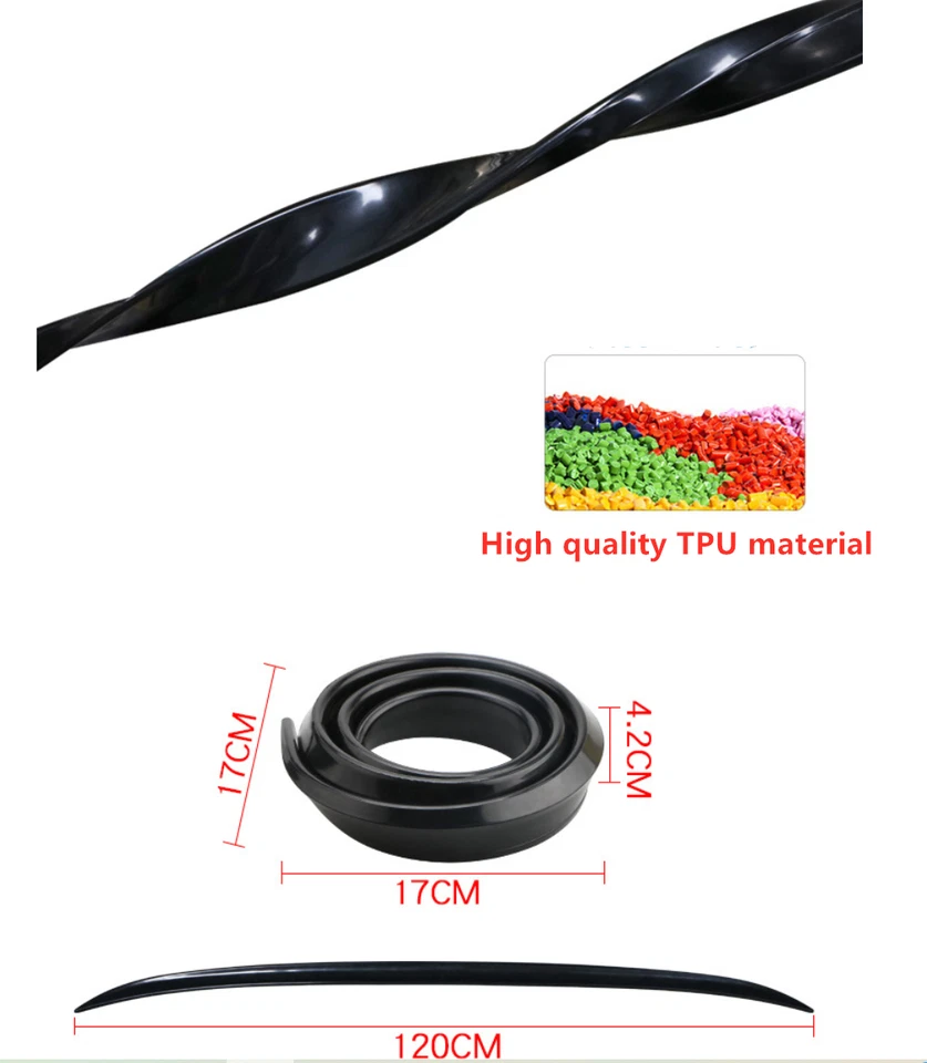 120CM Universal Car Roof Black Rear Tail Spoiler TPU Trunk Lip Soft Wing Foto 2 de 4