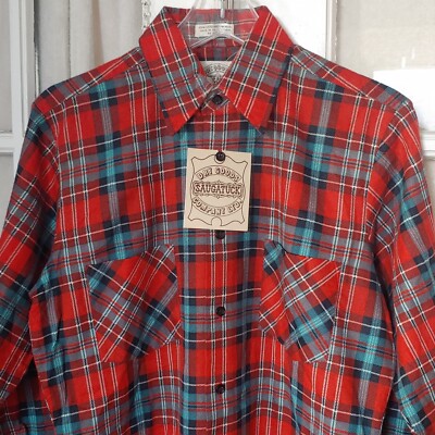 Vtg 80s Saugatuck Dry Goods Mens Shirt Small Red Plaid Vtg 80s Saugatuck Dry Goods Mens Shirt Small Red Plaid