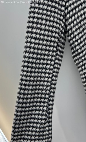 Women's Ambiance Black & White Houndstooth Fleece Overcoat - Size S NEW - Picture 4 of 8