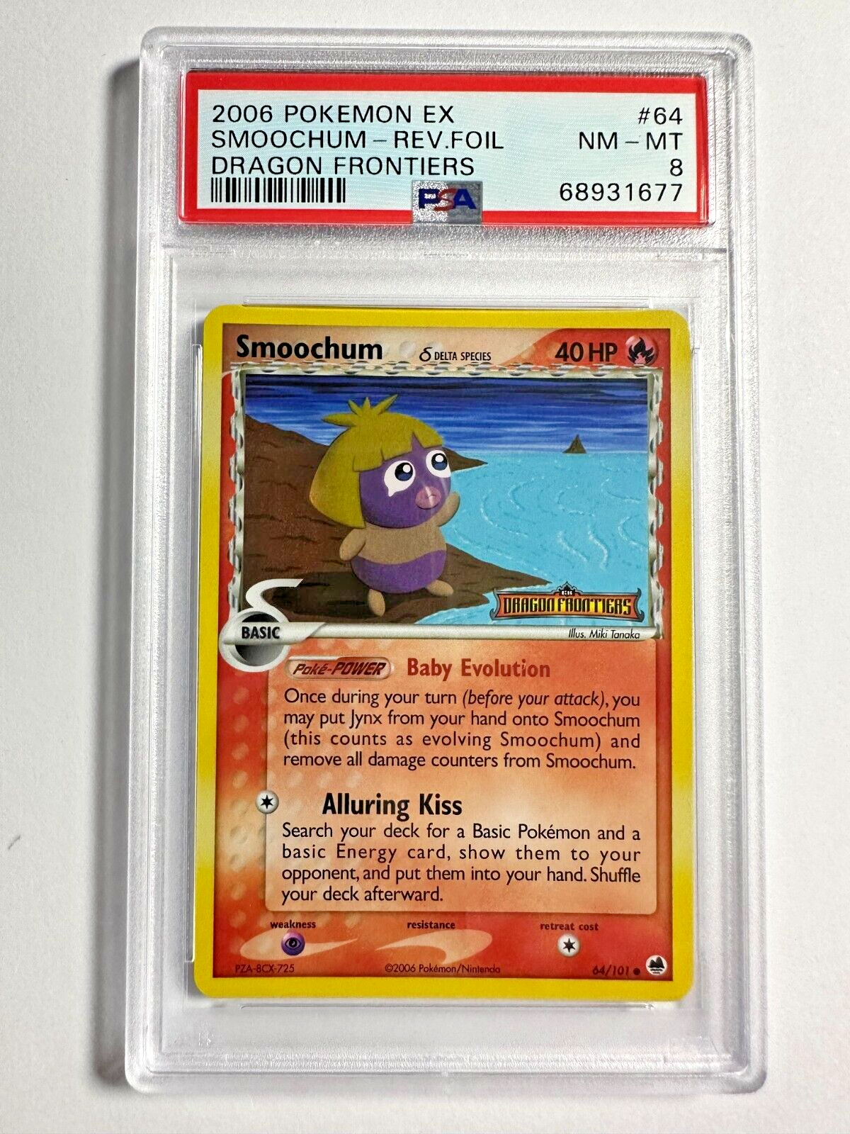 PSA 8 NM-MT Smoochum Reverse Holo 2006 Pokemon EX Dragon Frontiers #64 ...