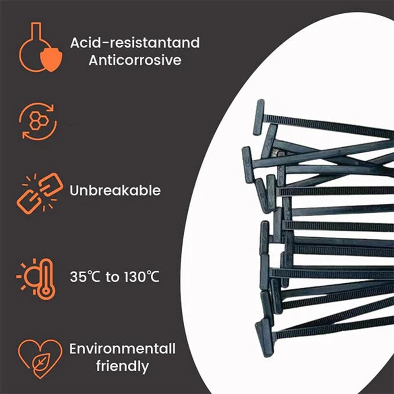 Hebilla universal para atar cables, soporte para atarres de nailon autobloqueante de alta resistencia 50-150 piezas Foto 4 de 4