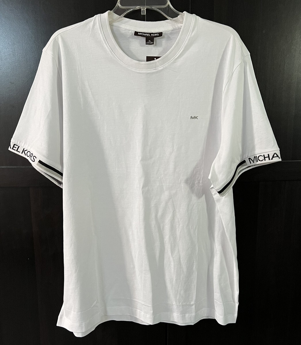 Michael Kors MK Logo Sz XL Short Sleeve White T-Shirt Cotton NWT