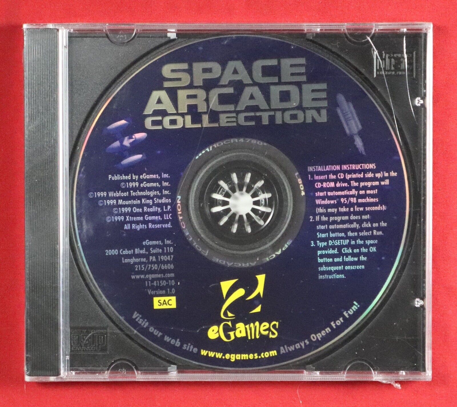 SPACE ARCADE COLLECTION CD-ROM PC Game, 2001 EGames - New/Sealed