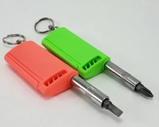 2 Boxer Tools 6 Pc Power Bit Driver Keychain, 2 Included Green & Pink