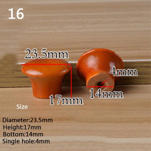 Pine Wooden Round Cabinet Handles Pulls Cupboard Wardrobe Drawer Door Knobs - Picture 28 of 36