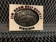 VINTAGE JIM BEAM BOURBON WHISKEY Virginia Brass Belt Buckle  USA NIB NEW