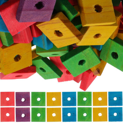 100 Pcs vendu Bite Toy Wood Chips Bird Block Toys Wooden for Parrots Travel