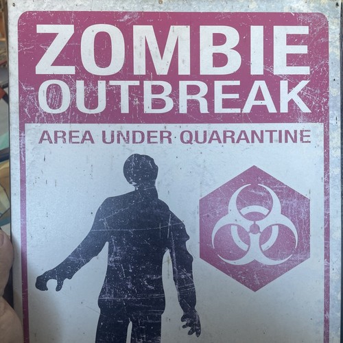 Zombie Outbreak Metal Sign - Picture 7 of 7