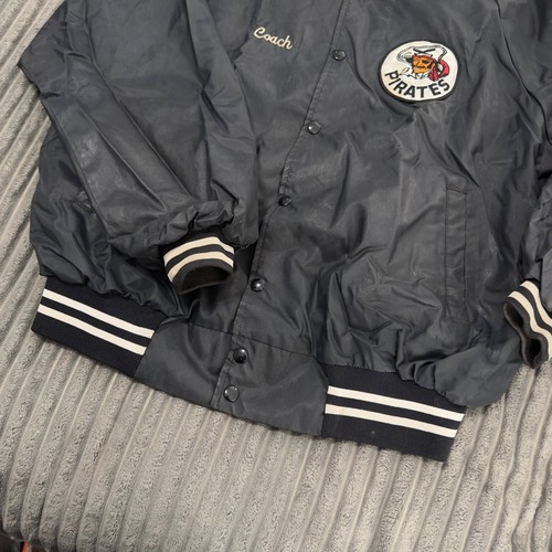 VTG Hartwell Varsity Jacket Mens XL Black Baseball Pirates 80s Bomber USA Made - Picture 3 of 14