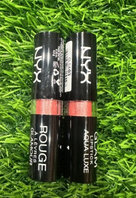 NYX Glam Aqua Luxe Lipstick Lipcolor 16 oz Each # Glsa03 Razzle Dazzle 2 Pcs Rd
