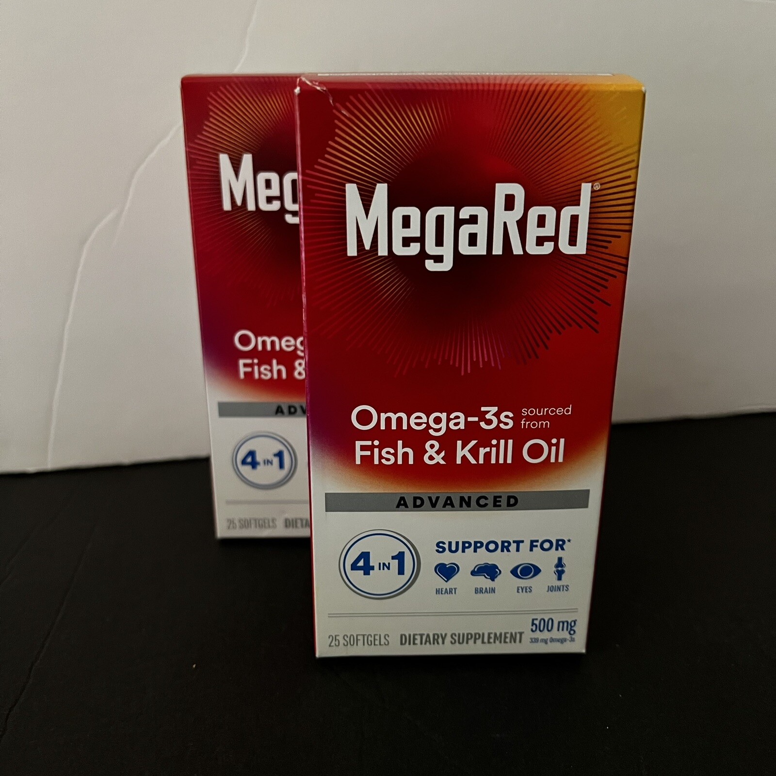 MegaRed Omega-3s Fish &amp; Krill Oil Advanced Sealed 25 Softgels Pack Of 2 ...